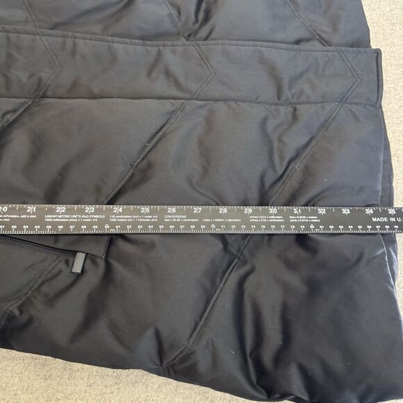 London Fog Parka Long Coat Knit Sweater Collar Black Down Filled Puffer Size L - Picture 10 of 11